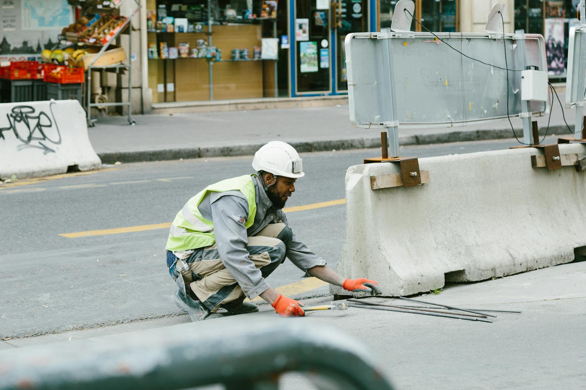 man working on road